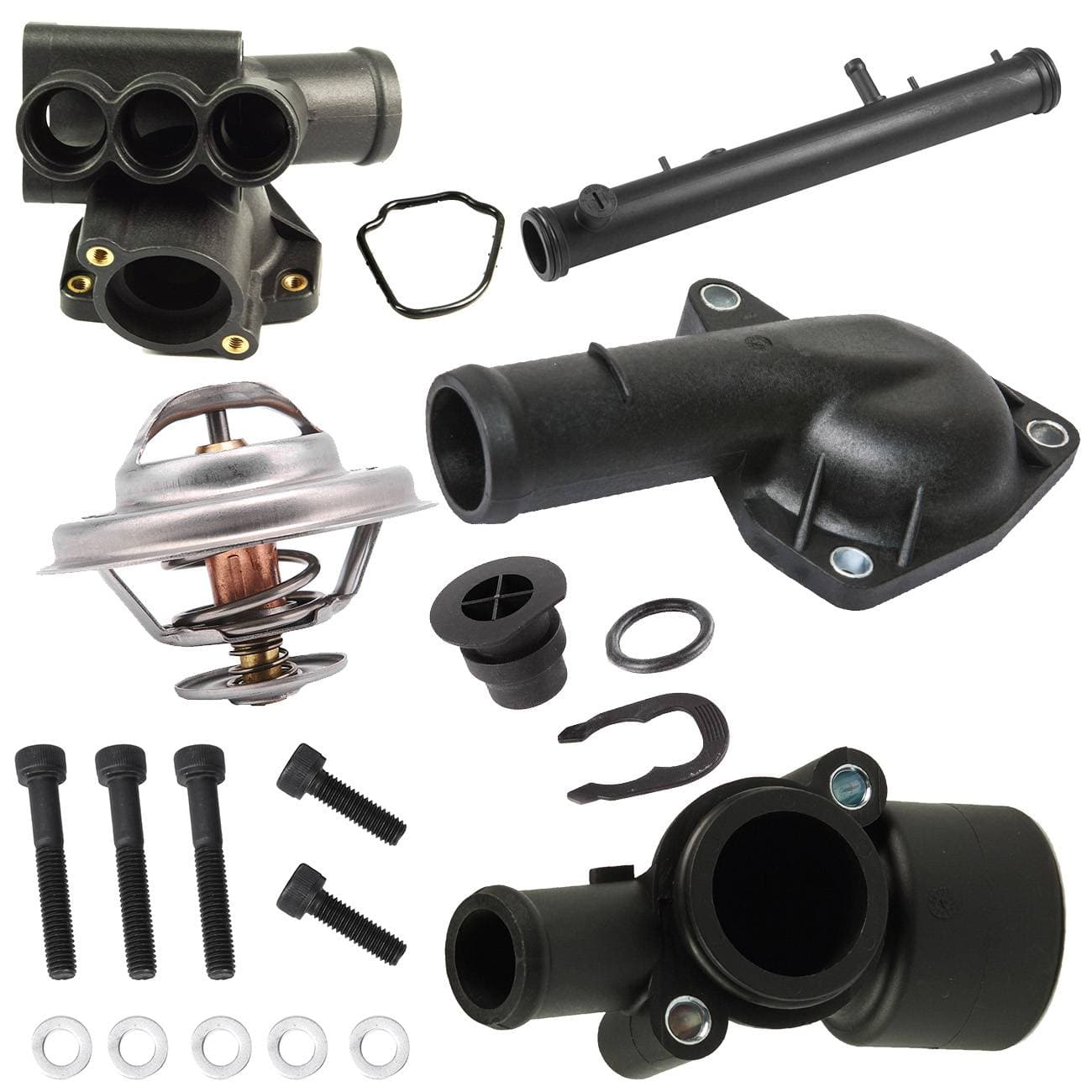 Front Center Coolant Thermostat Housing Kit for VW Golf Jetta Passat 2.8L VR6