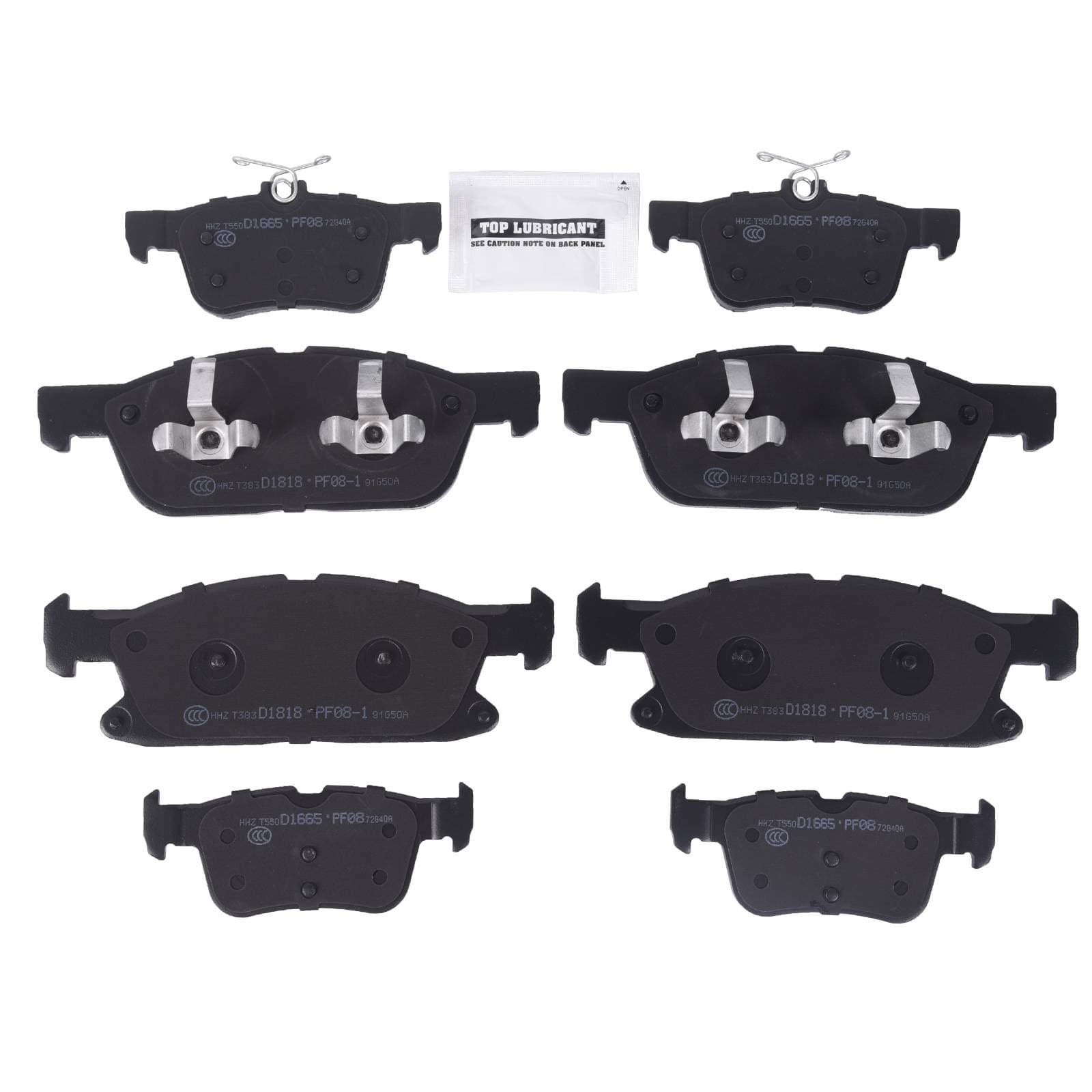 8X Front + Rear Ceramic Brake Pads For 2015-2018 Ford Edge Lincoln MKX Nautilus