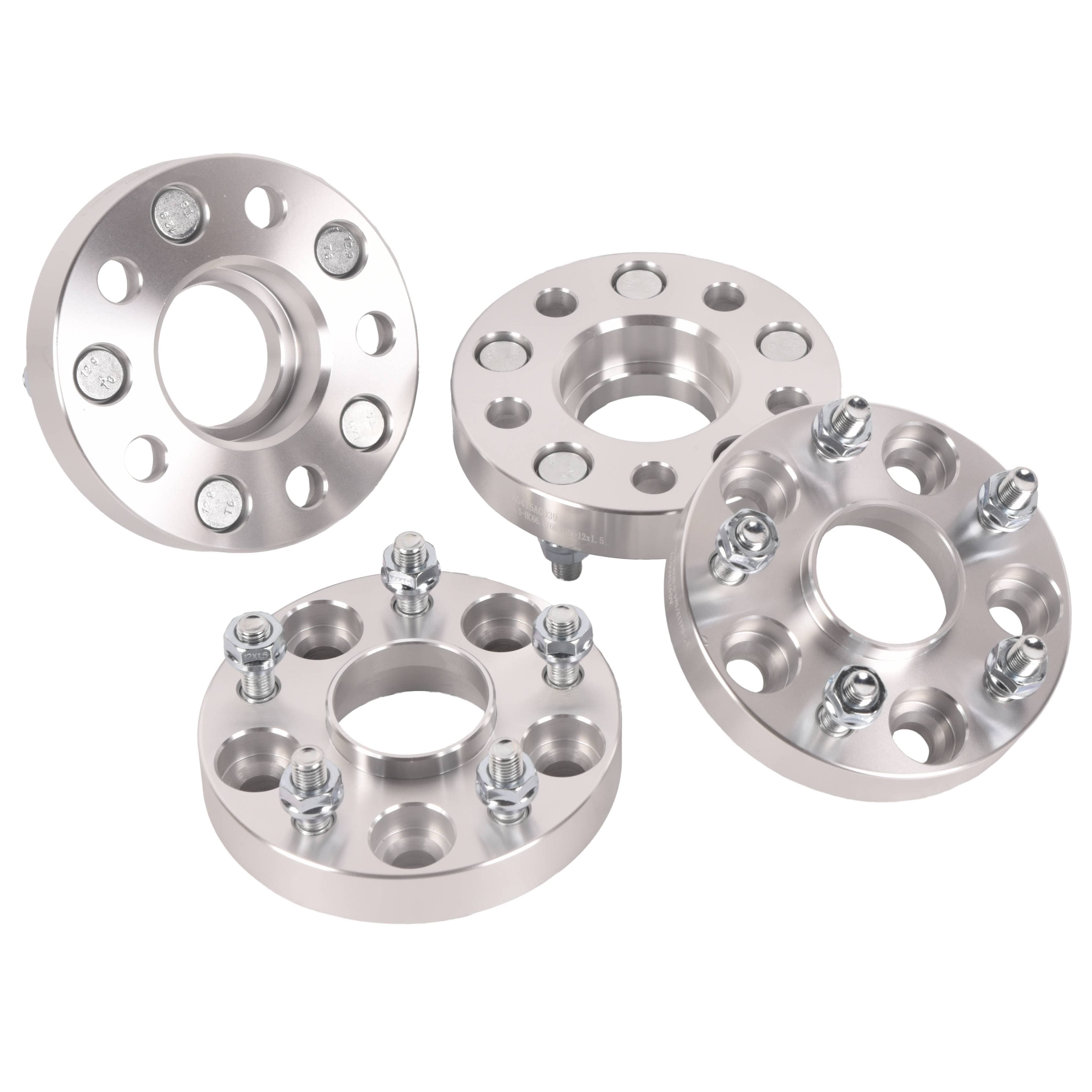 4pc 25mm Wheel Adapters 5x112 to 5x114.3 (Hub to Wheel) with 66.6cb 12x1.5 Lugs