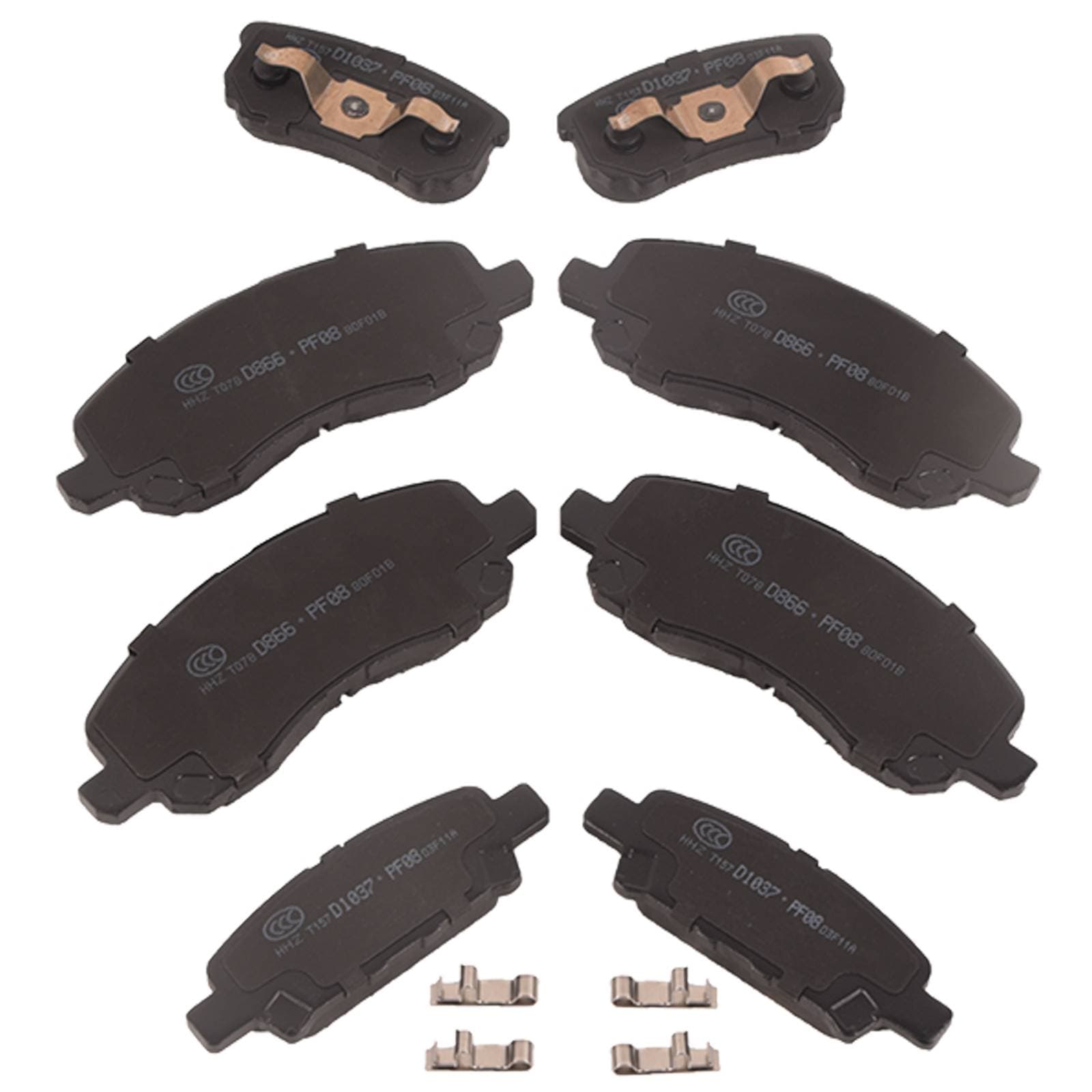 Front and Rear Ceramic Brake Pad Kit for Jeep Patriot Compass Dodge Avenger 2.4L