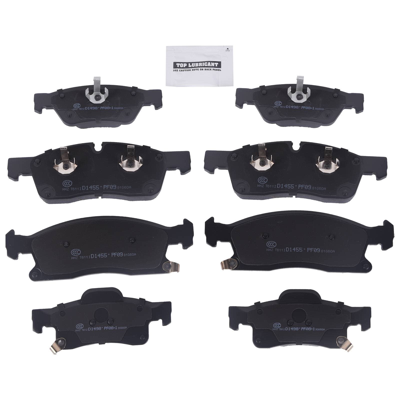 For 2011-2021 Jeep Grand Cherokee Dodge Durango Front & Rear Ceramic Brake Pads