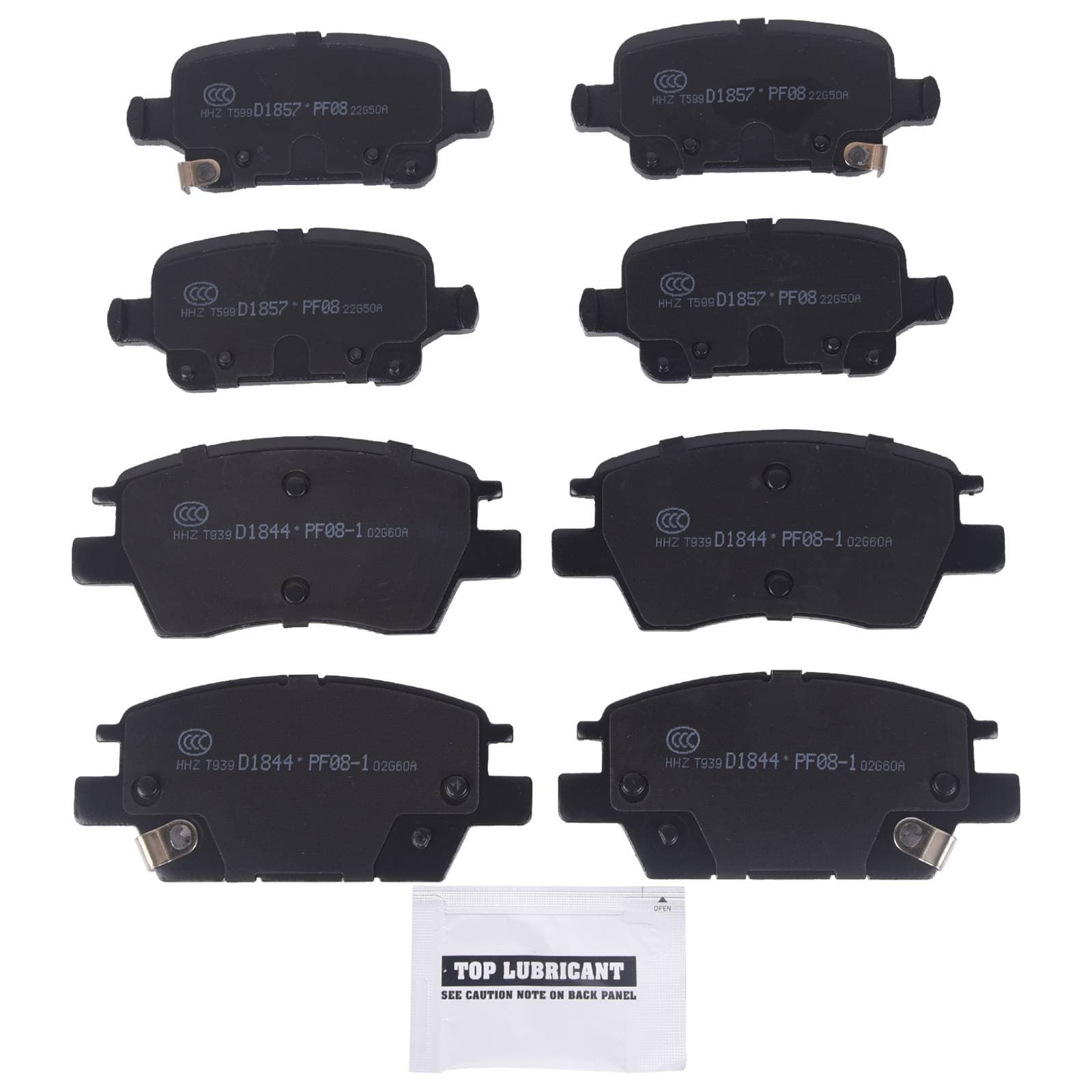 8PCS Front & Rear Disc Ceramic Brake Pads For Chevrolet Cruze Volt Bolt EV EUV