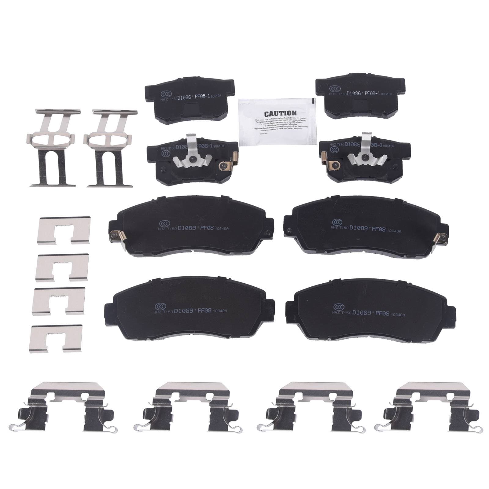 8PCS Front & Rear Ceramic Disc Brake Pads For 2007-2016 Honda CR-V Acura RDX