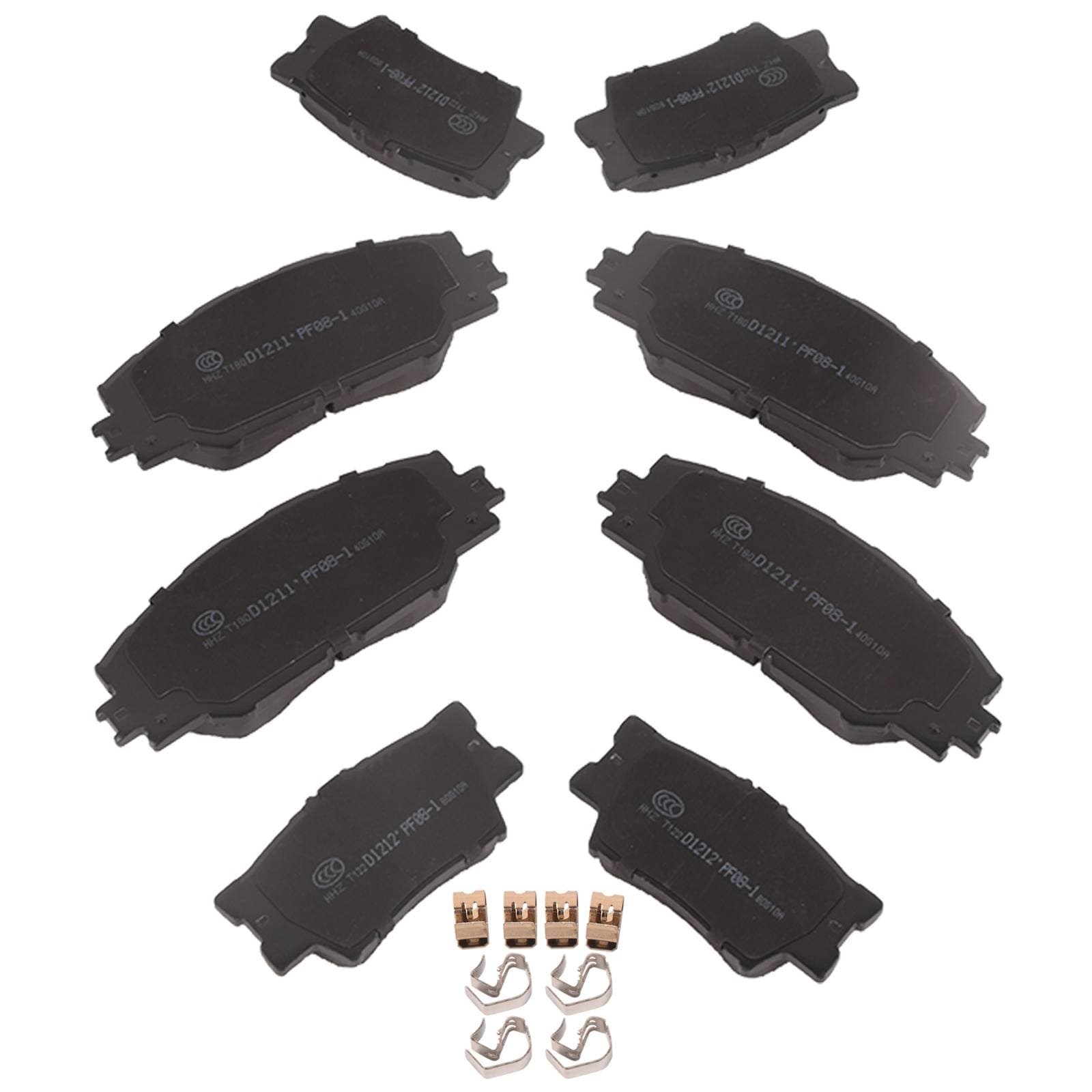 8PCS Front & Rear Ceramic Brake Pads For Toyota RAV4 2013-2018 Matrix 2009-2013