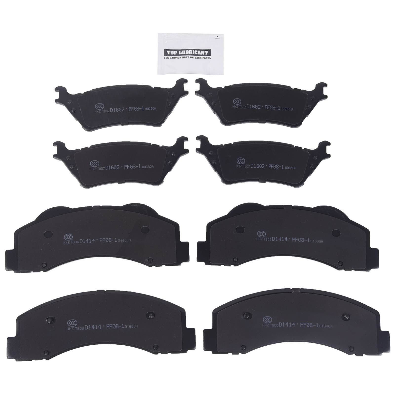 8PCS Front and Rear Ceramic Brake Pads For 2012 -2020 Ford F150 D1414 D1602